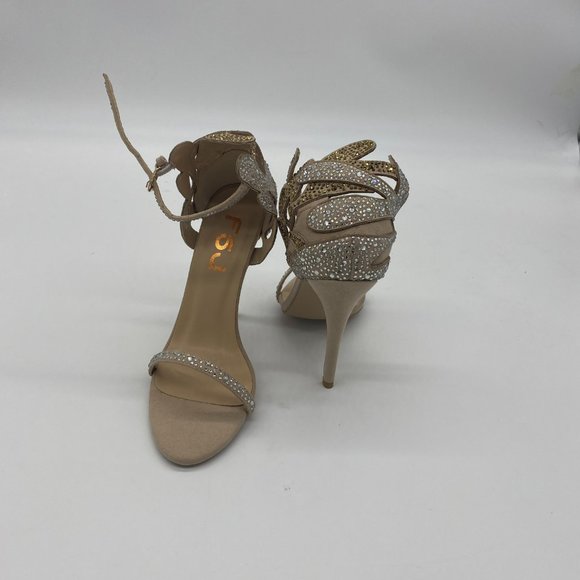 FSJ Open Toe Rhinestone Heels Stilettos Sandals - Picture 6 of 12